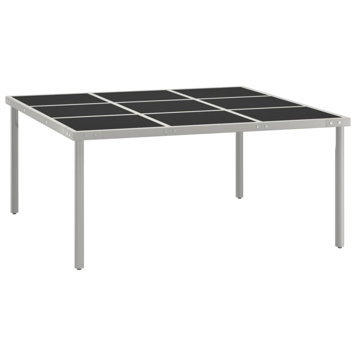 vidaXL Stół ogrodowy, 170x170x74,5 cm, szkło i stal
