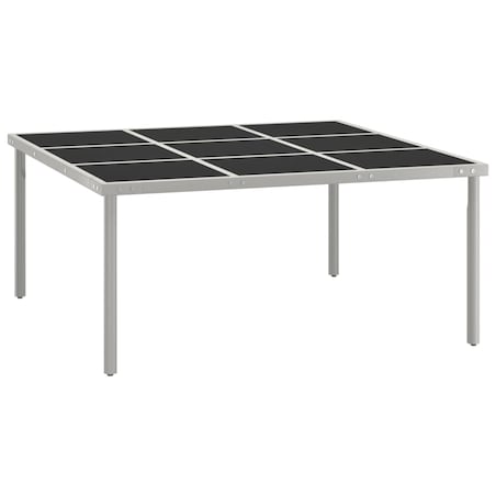 vidaXL Stół ogrodowy, 170x170x74,5 cm, szkło i stal