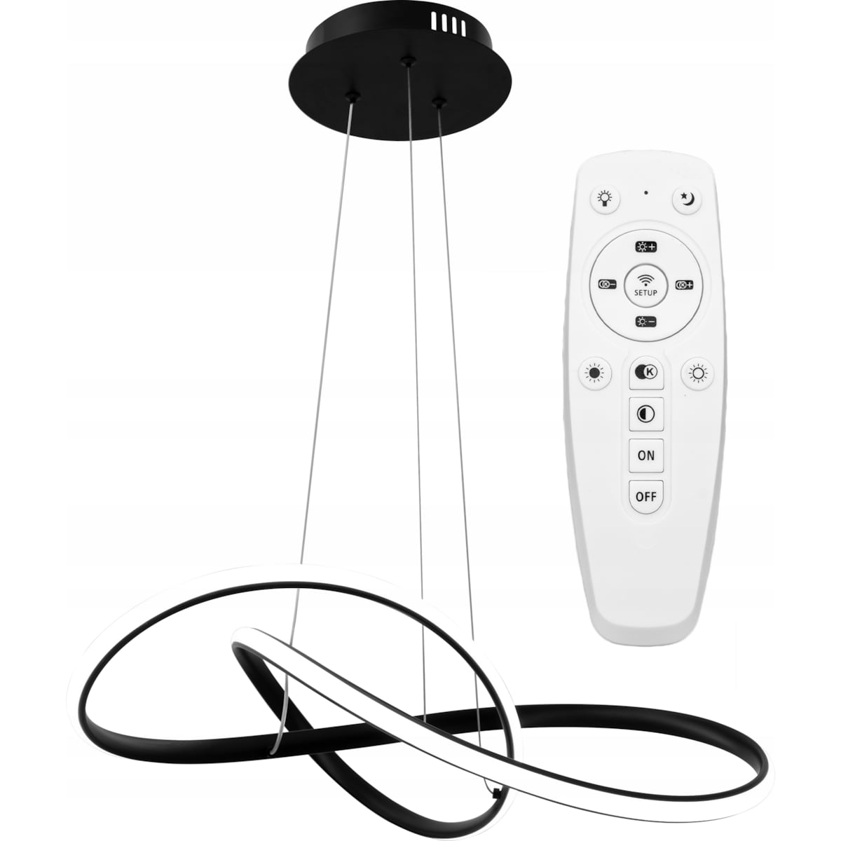 Lampa Sufitowa Wisząca Ring Nowoczesna Led + Pilot