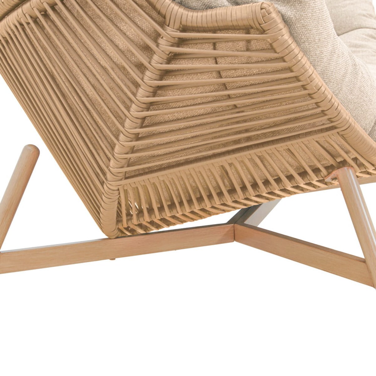 FOTEL OGRODOWY DWUOSOBOWY HOLAND Z PODUSZKAMI BEŻOWY