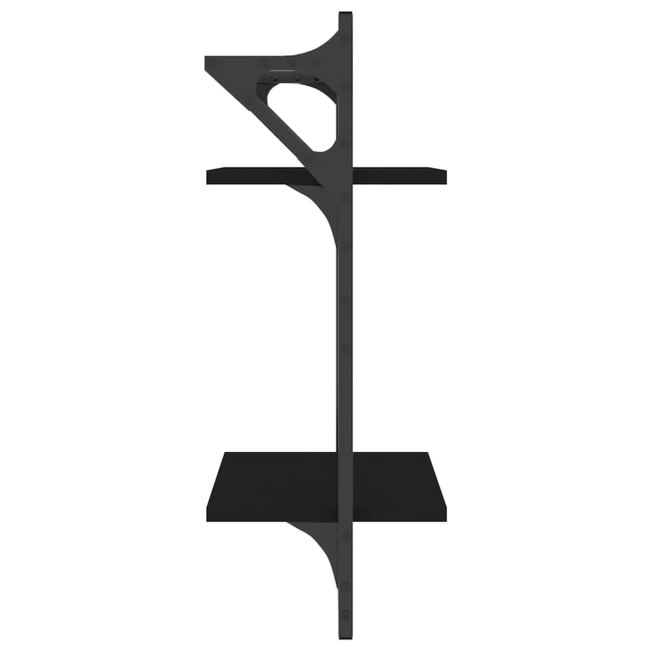 vidaXL 2-poziomowe półki z drążkami 2 szt, czarne, 30x25x65 cm