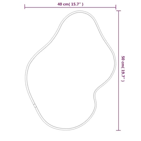 vidaXL Lustro ścienne, srebrne, 50x40 cm