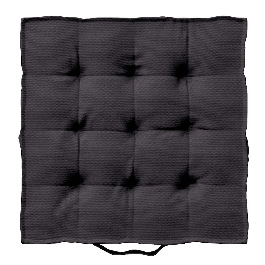 Poduszka na krzesło Kuba, Black (czarny), 50 x 50 x 10 cm, Cotton Panama