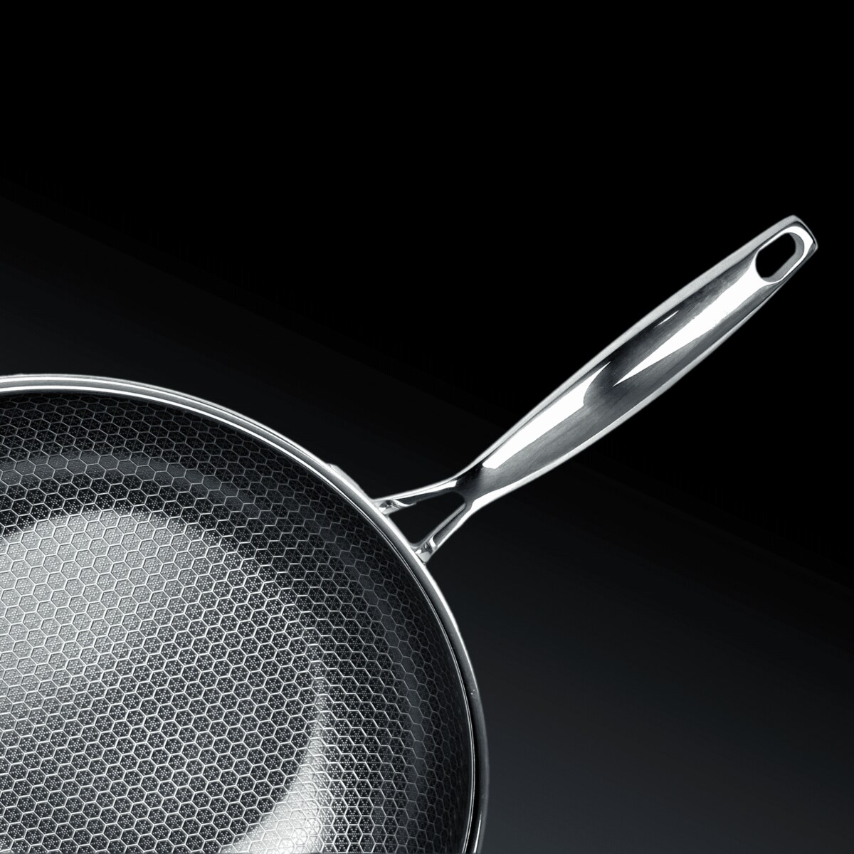 Profesjonalna patelnia ceramiczna Kanso Wok 30 cm z pokrywką Plaster miodu Na indukcje Na gaz Nierdzewna