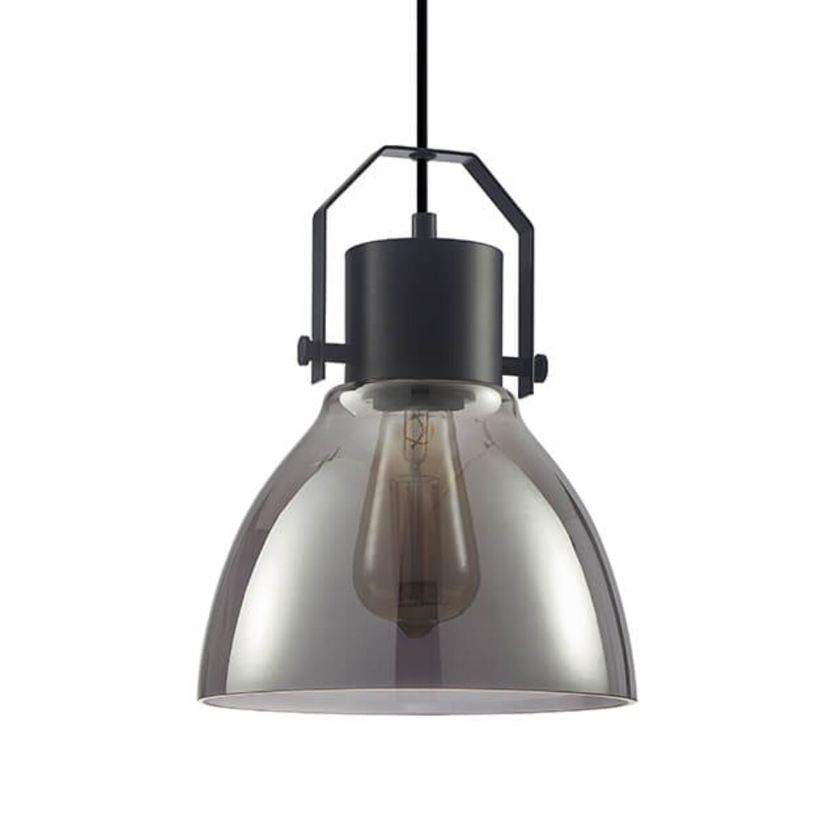 Wisząca lampa industrialna Darlena zwis czarny grafitowy