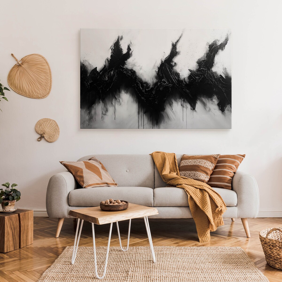 Obraz Do Salonu Sypialni Czarny Dym Abstrakcja Styl Nowoczesny 120x80cm