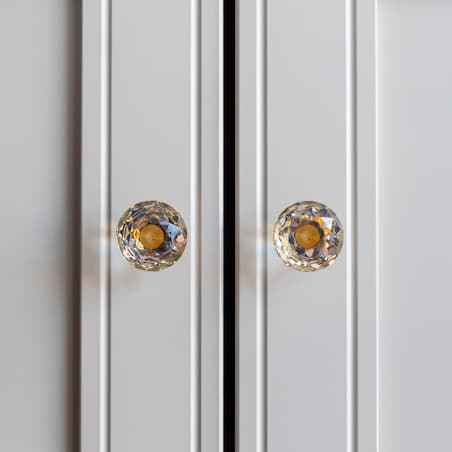 Gałka meblowa uchwyt meblowy kryształowa diamentowa glamour złota 31mm