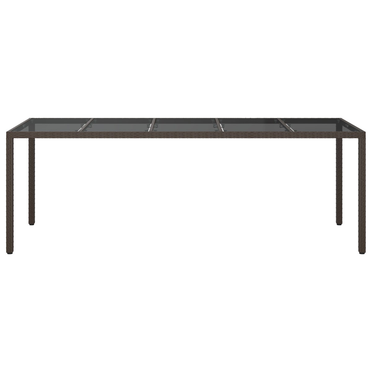 vidaXL Stół do jadalni Brązowy 250x100x75 cm Polirattan