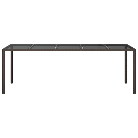 vidaXL Stół do jadalni Brązowy 250x100x75 cm Polirattan