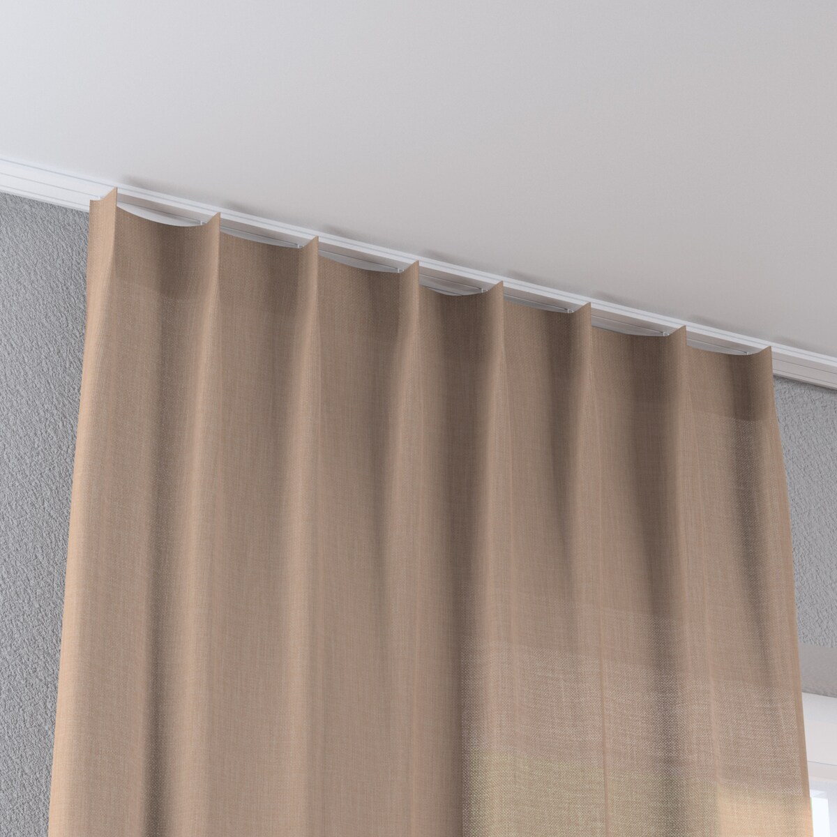 Zasłona na haczykach flex pojedynczych 130x245 herbaciany