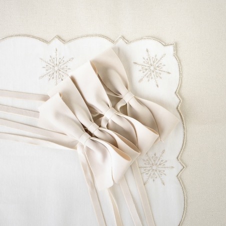 Aksamitne kokardki Alabaster Bows - 4 sztuki