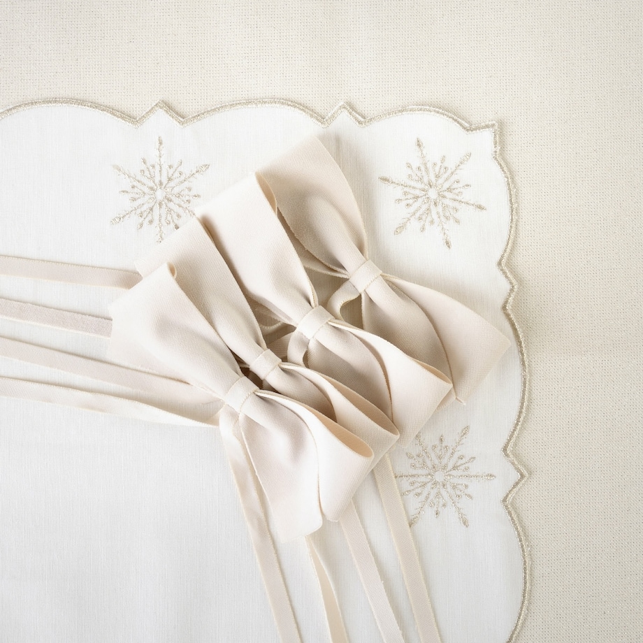 Aksamitne kokardki Alabaster Bows - 4 sztuki