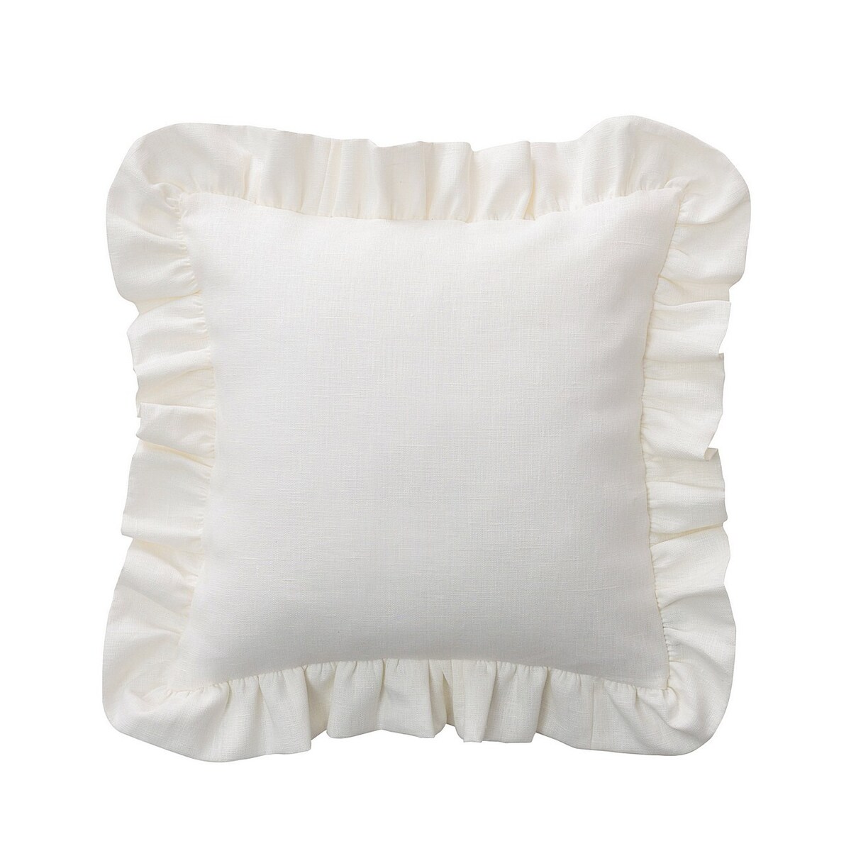 Poszewka Paula z falbaną 45x45 śmietankowy biały