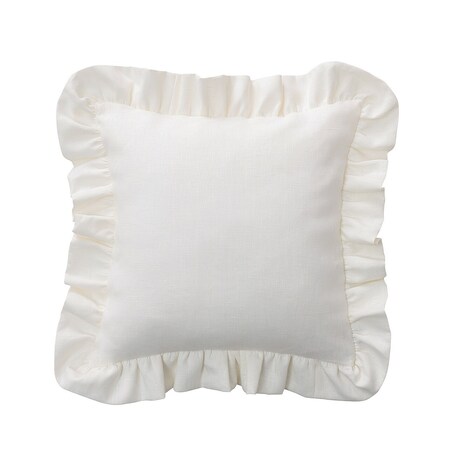 Poszewka Paula z falbaną 45x45 śmietankowy biały