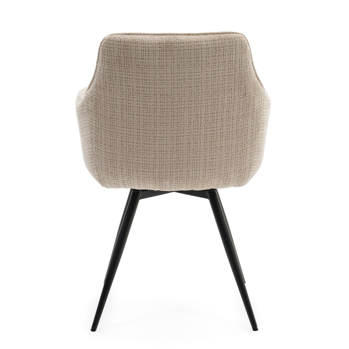 Krzesło tapicerowane obrotowe szenilowe do salonu QUATTRO jasnobeżowe