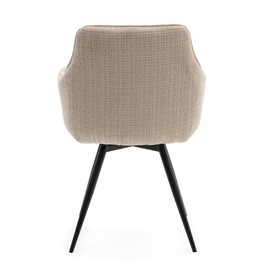 Krzesło tapicerowane obrotowe szenilowe do salonu QUATTRO jasnobeżowe