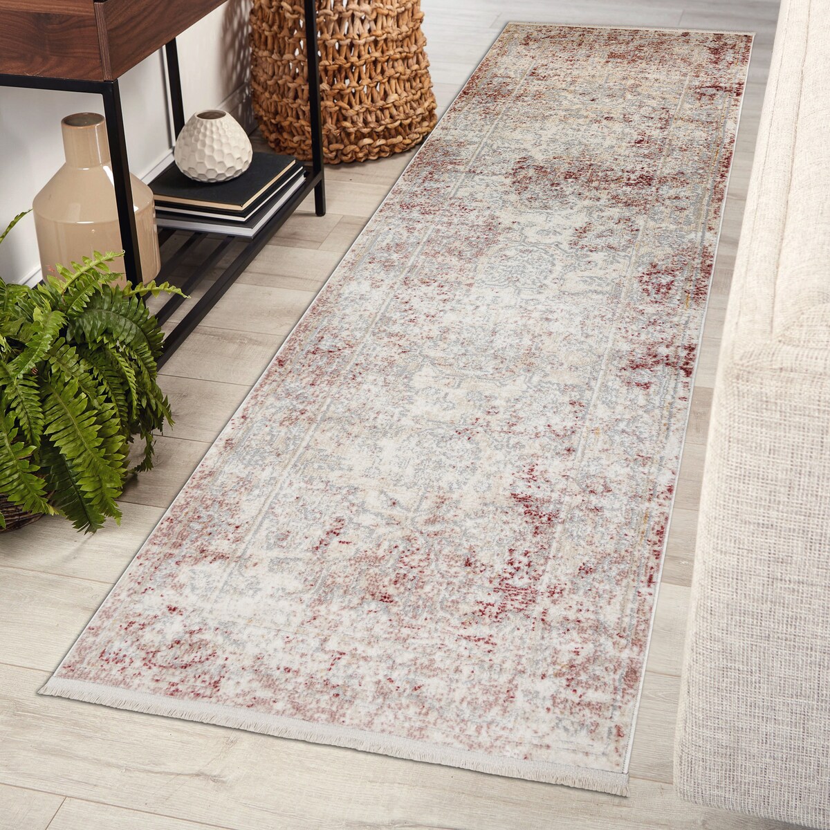 Dywan, chodnik DISTIN 0828A różowy / 80x300 cm