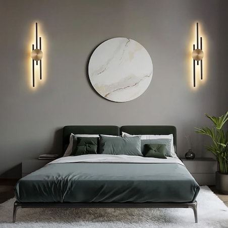 Kinkiet lampa ścienna czarna złota LED APP1437-W