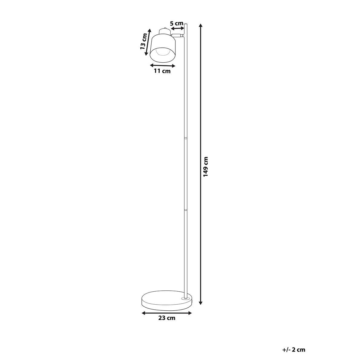 Lampa podłogowa CORBONES Regulowana Metal Czarny