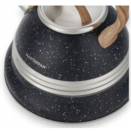 Duży Czarny Marmurkowy Czajnik Z Gwizdkiem Stalowy 3L Na Indukcję Gaz