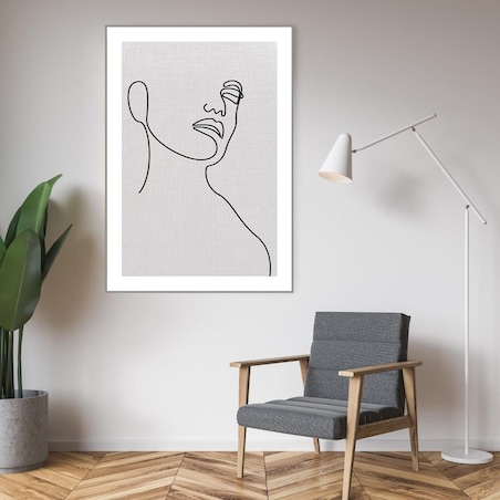 plakat line art ona len 70x100 cm