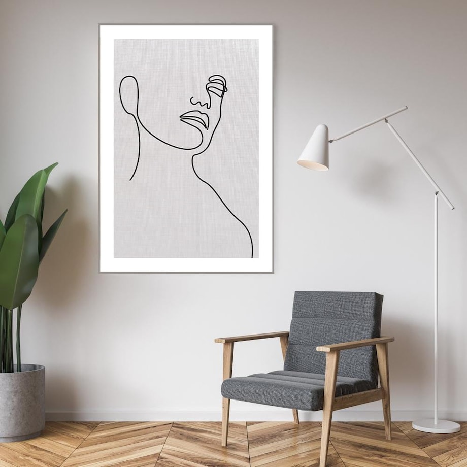 plakat line art ona len 70x100 cm