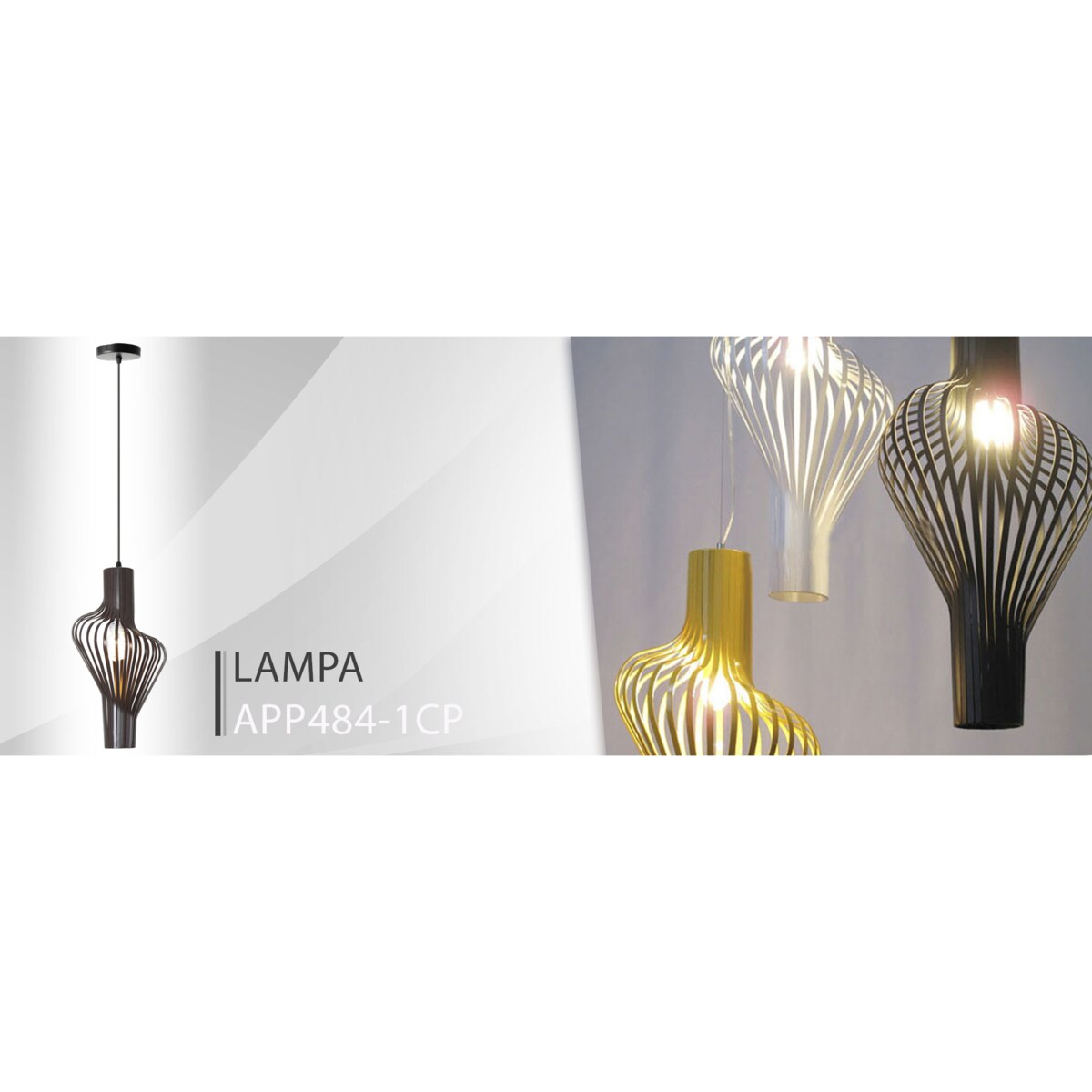 Lampa Wisząca Sufitowa Geometryczna Czarna Metal