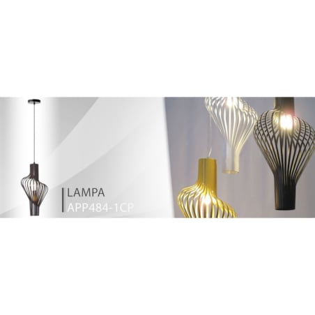 Lampa Wisząca Sufitowa Geometryczna Czarna Metal