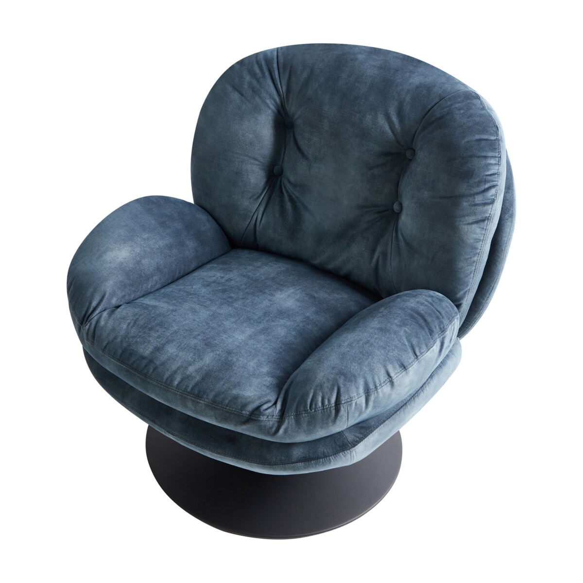 Fotel obrotowy NOLVIK Welur Ciemnoniebieski