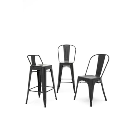 Hoker kuchenny TOWER BACK KH010100971 krzesełko czarne