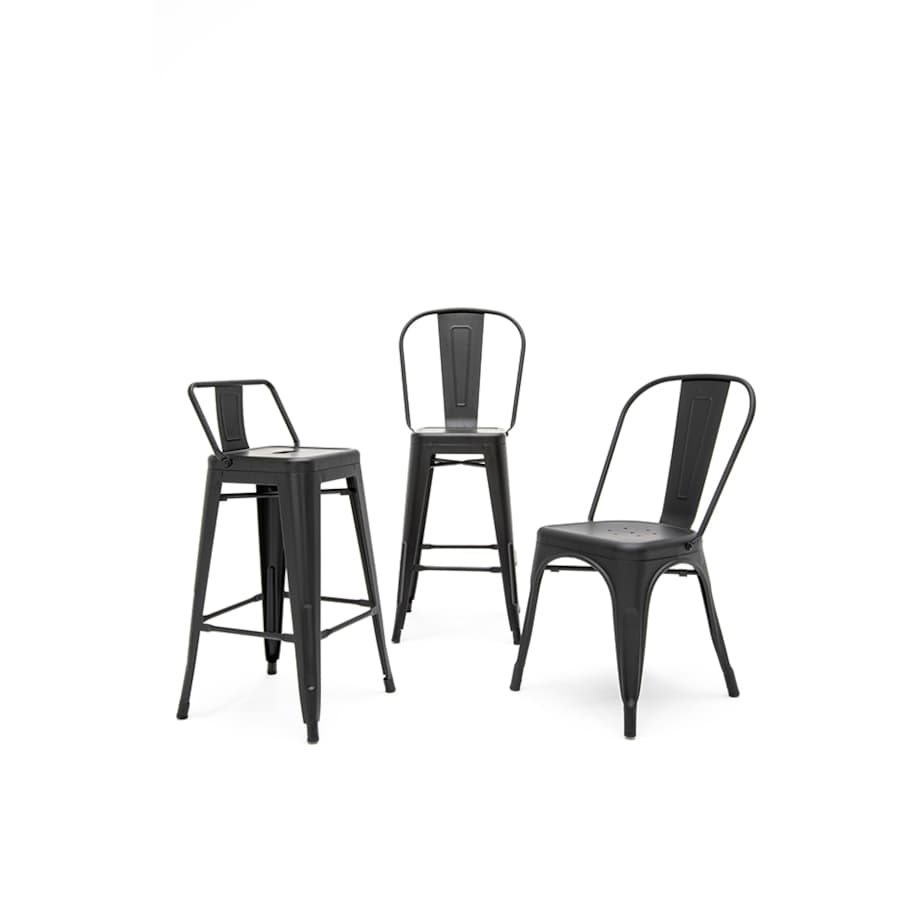 Hoker kuchenny TOWER BACK KH010100971 krzesełko czarne