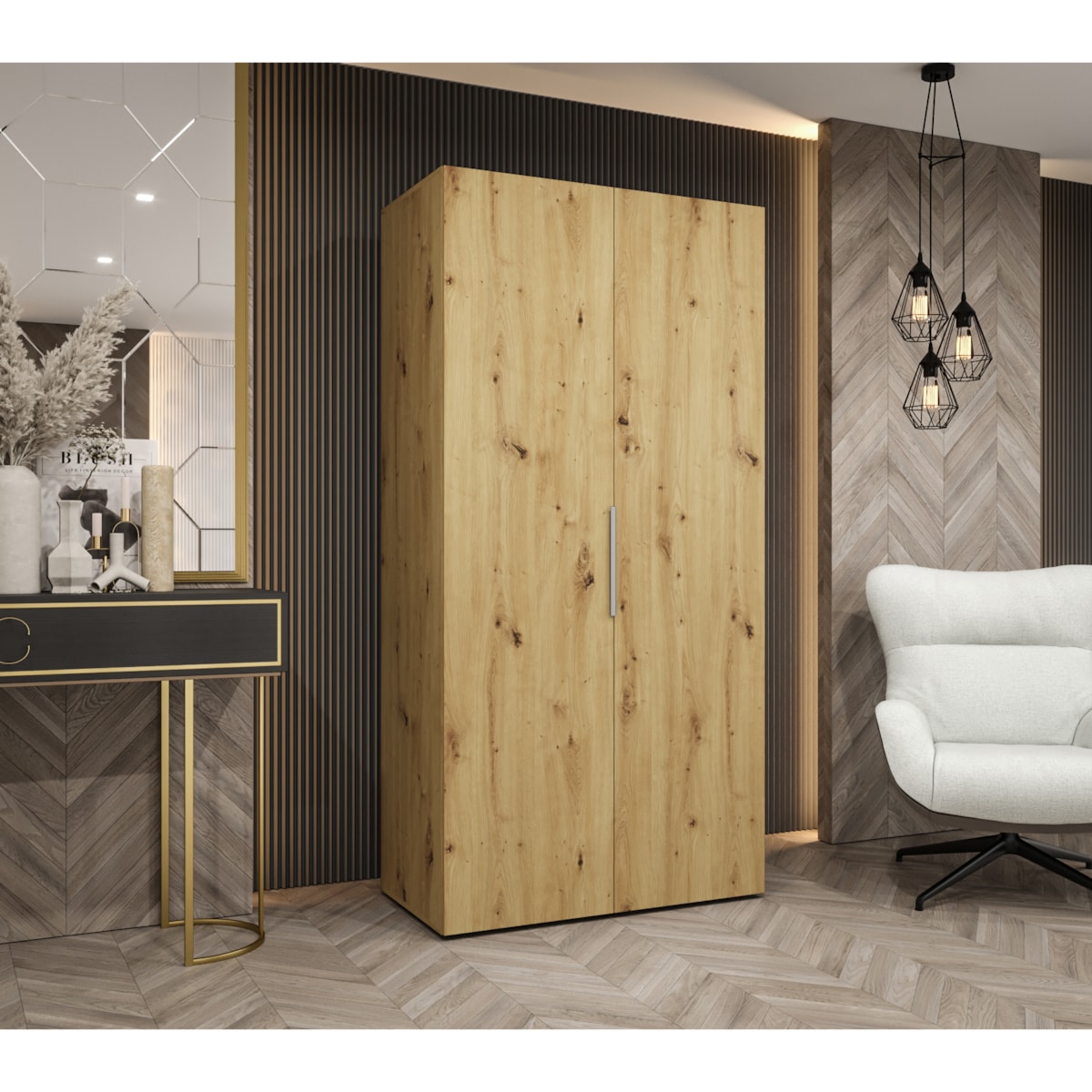 Szafa uchylna otwierana MARBELLA 1 100 wys. 202 cm Artisan + u. Kaszmir