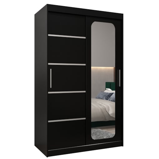 Szafa przesuwna Garderoba PROMO V2 120 czarny/czarny
