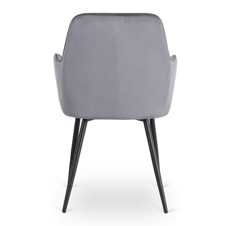 Krzesło Tapicerowane Welurowe Do Salonu Jadalni Kuchenne Szary BRESSO
