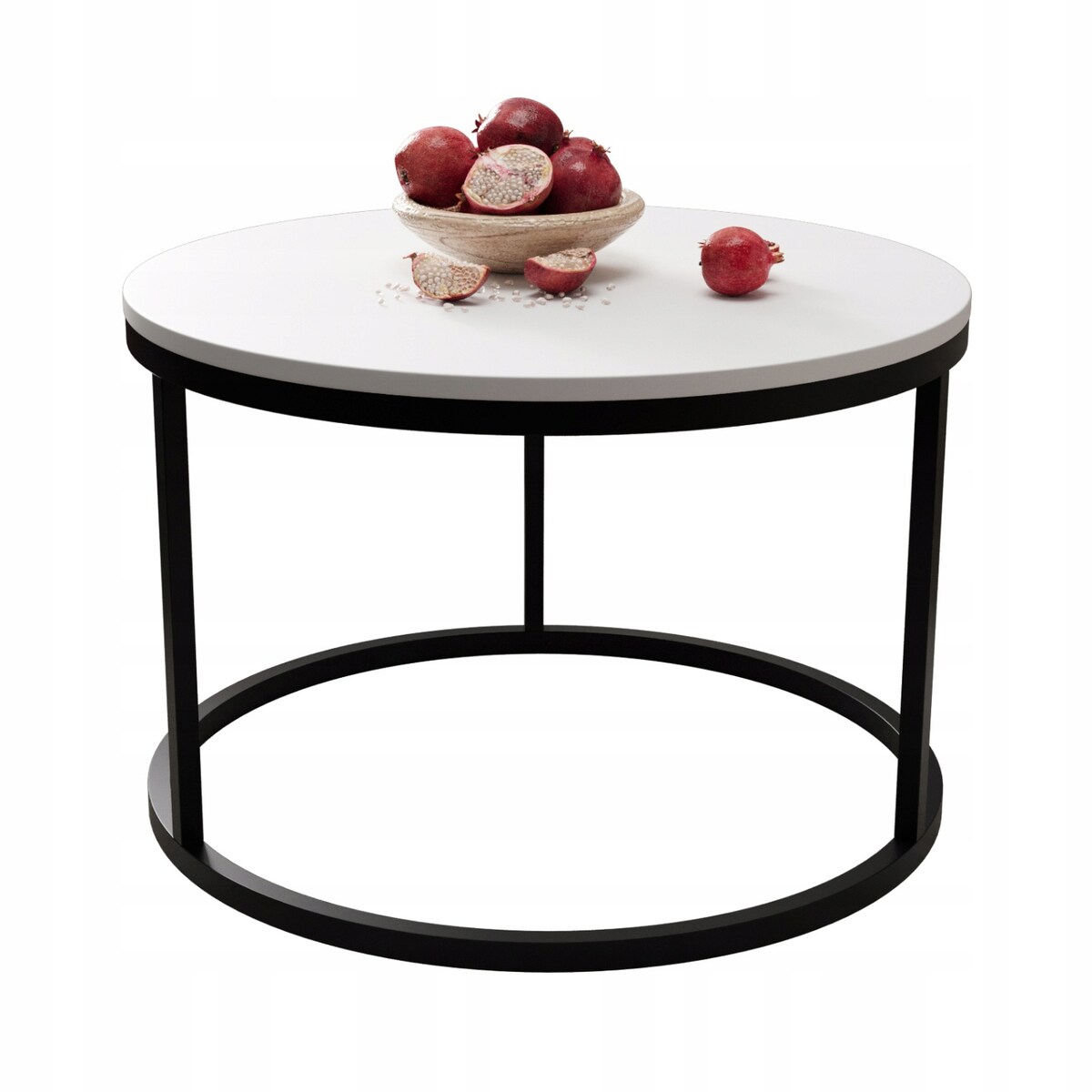 Stolik Kawowy BIAŁY 60 cm Metal Minimalizm Industrialny Styl SOFT LOFT