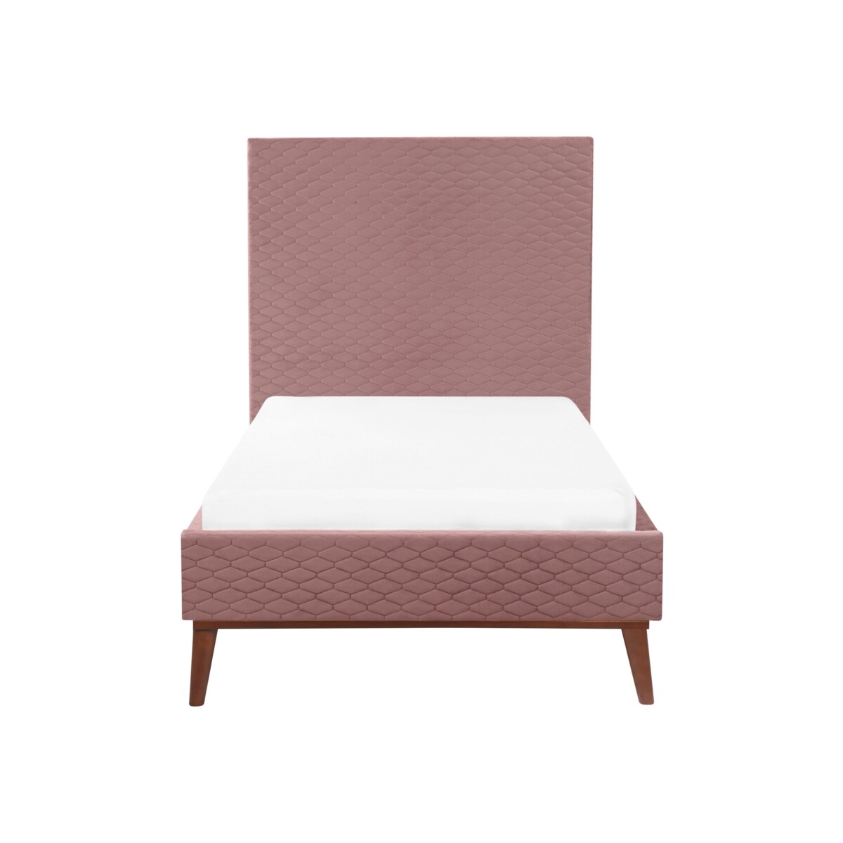 Łóżko welurowe 90 x 200 cm różowe BAYONNE