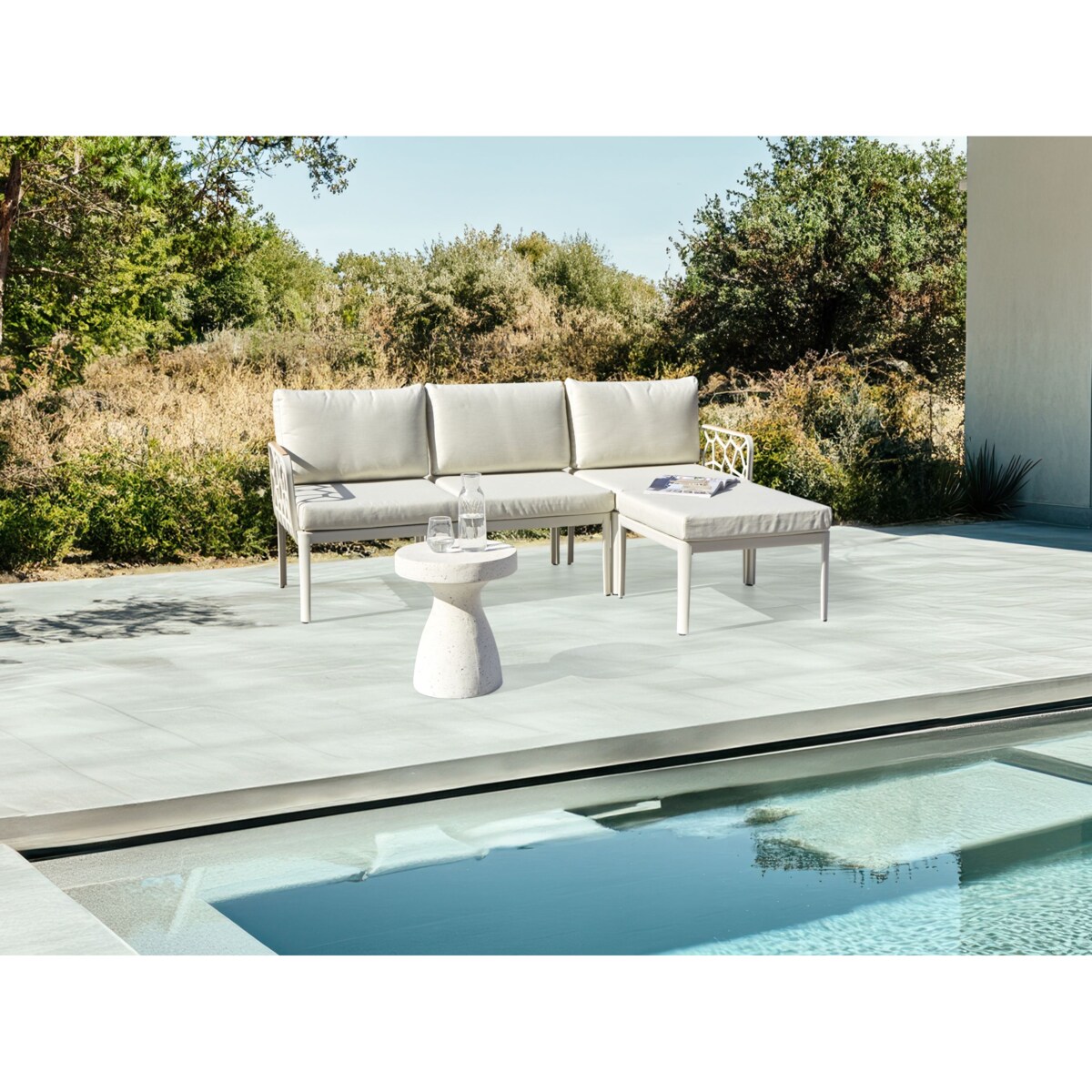 Zestaw ogrodowy dla 4 osób ERICHE Jasnobeżowy