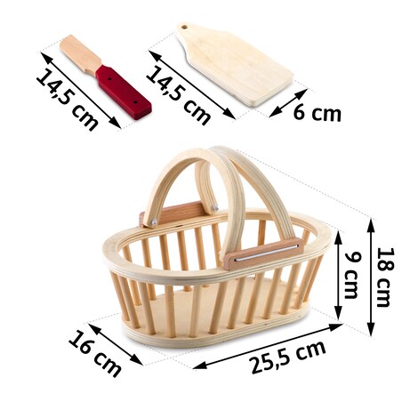 Zabawka drewniana kosz owoce do krojenia na rzep Ricokids