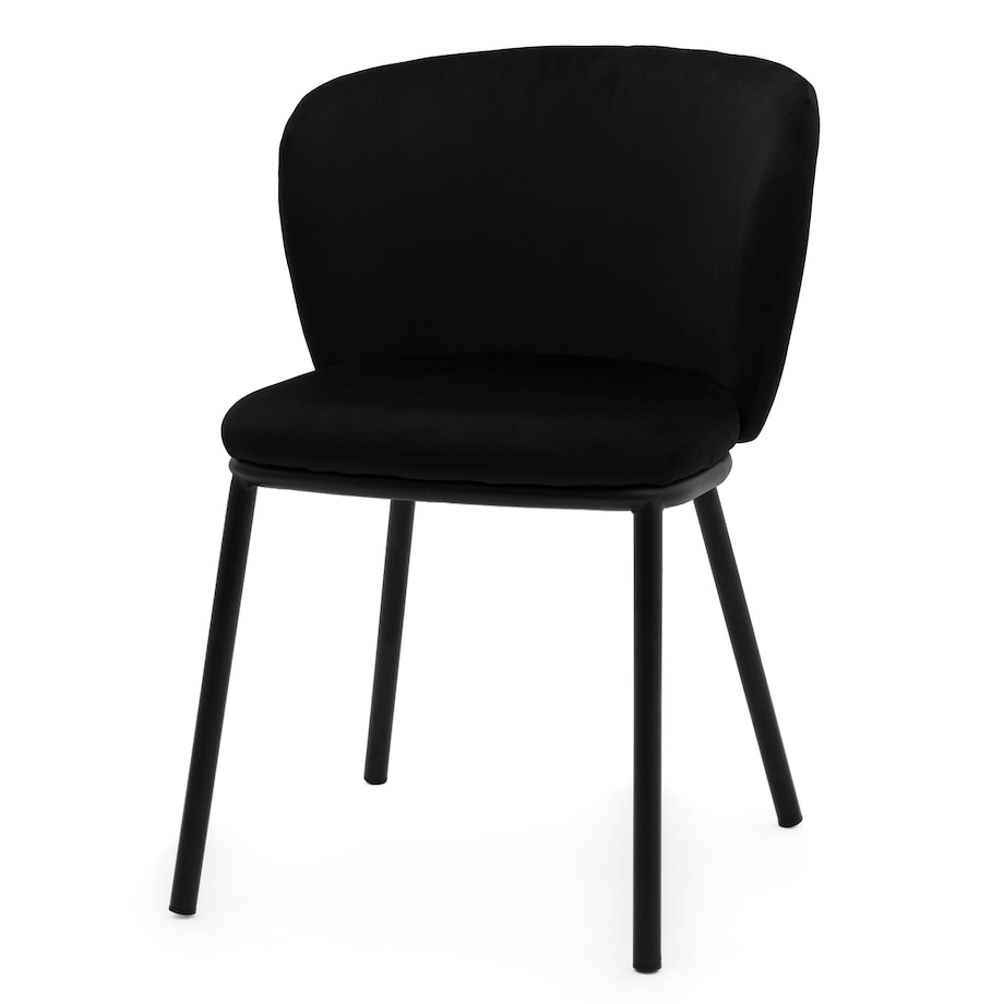 KRZESŁO TAPICEROWANE WELUROWE DO SALONU JADALNI GLAMOUR CZARNE BARI