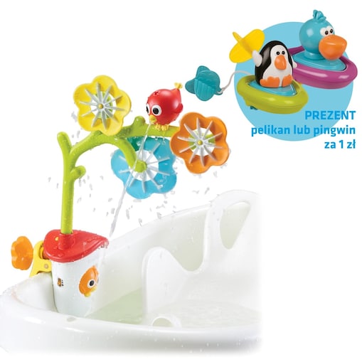 Karuzela sensoryczna do wanny wirujące kwiaty - Opakowanie z okienkiem