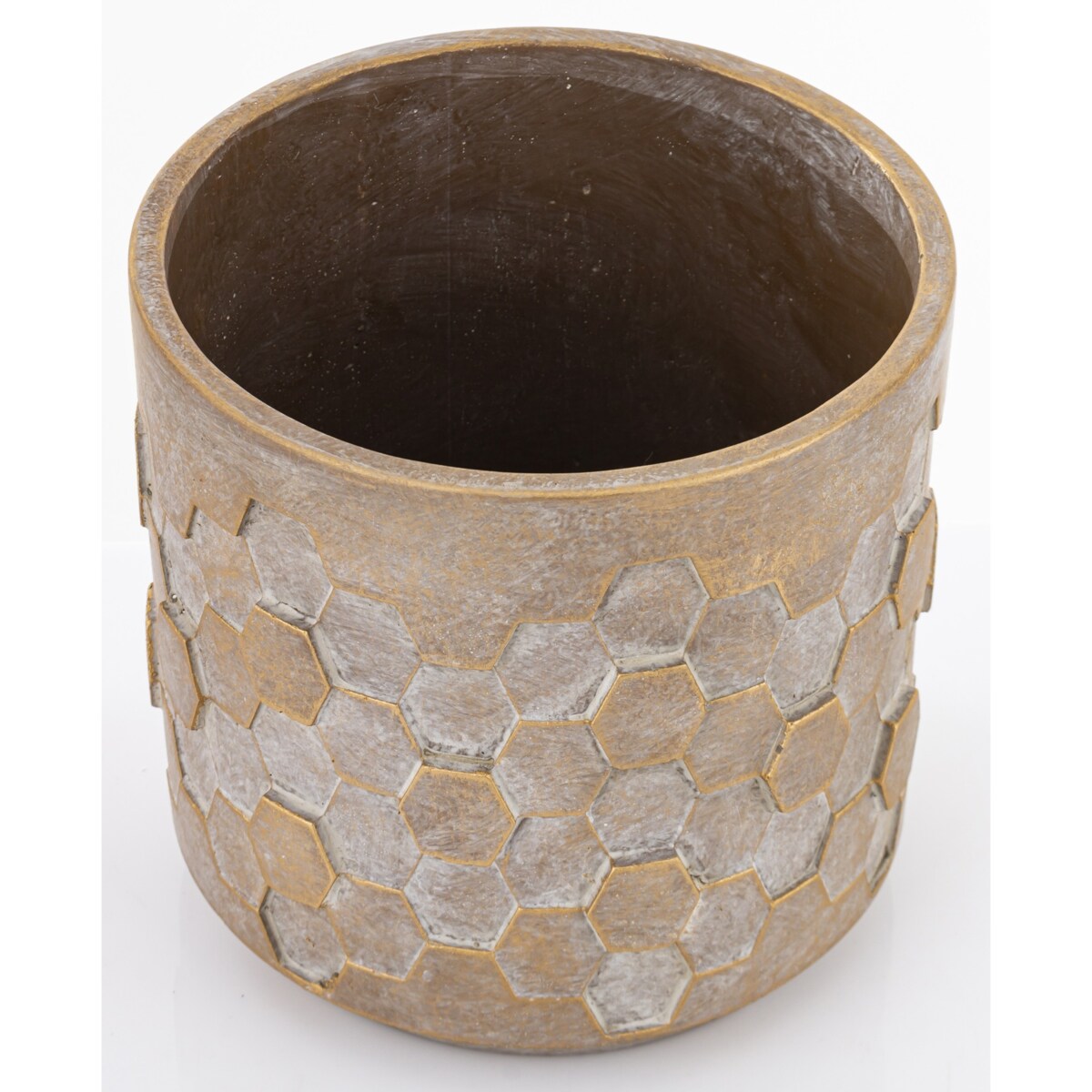 Osłonka cementowa 18,5x18,5x18,5 cm SIMENTA-3 szaro-złota