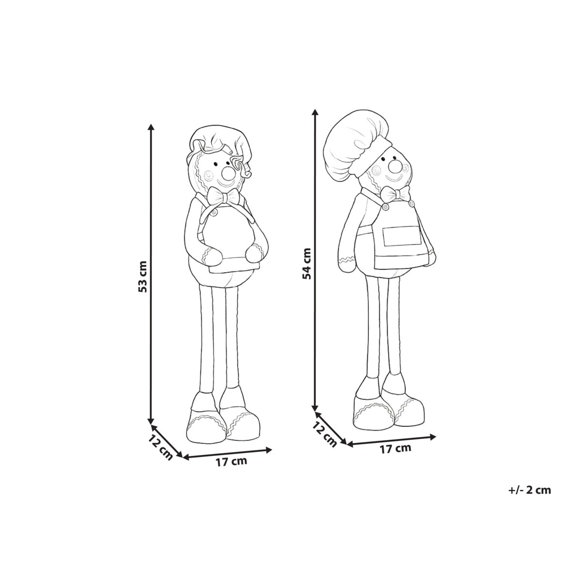 Zestaw 2 dekoracji świątecznych FLAKAVATNET Piernikowy ludzik 54 cm Brązowy