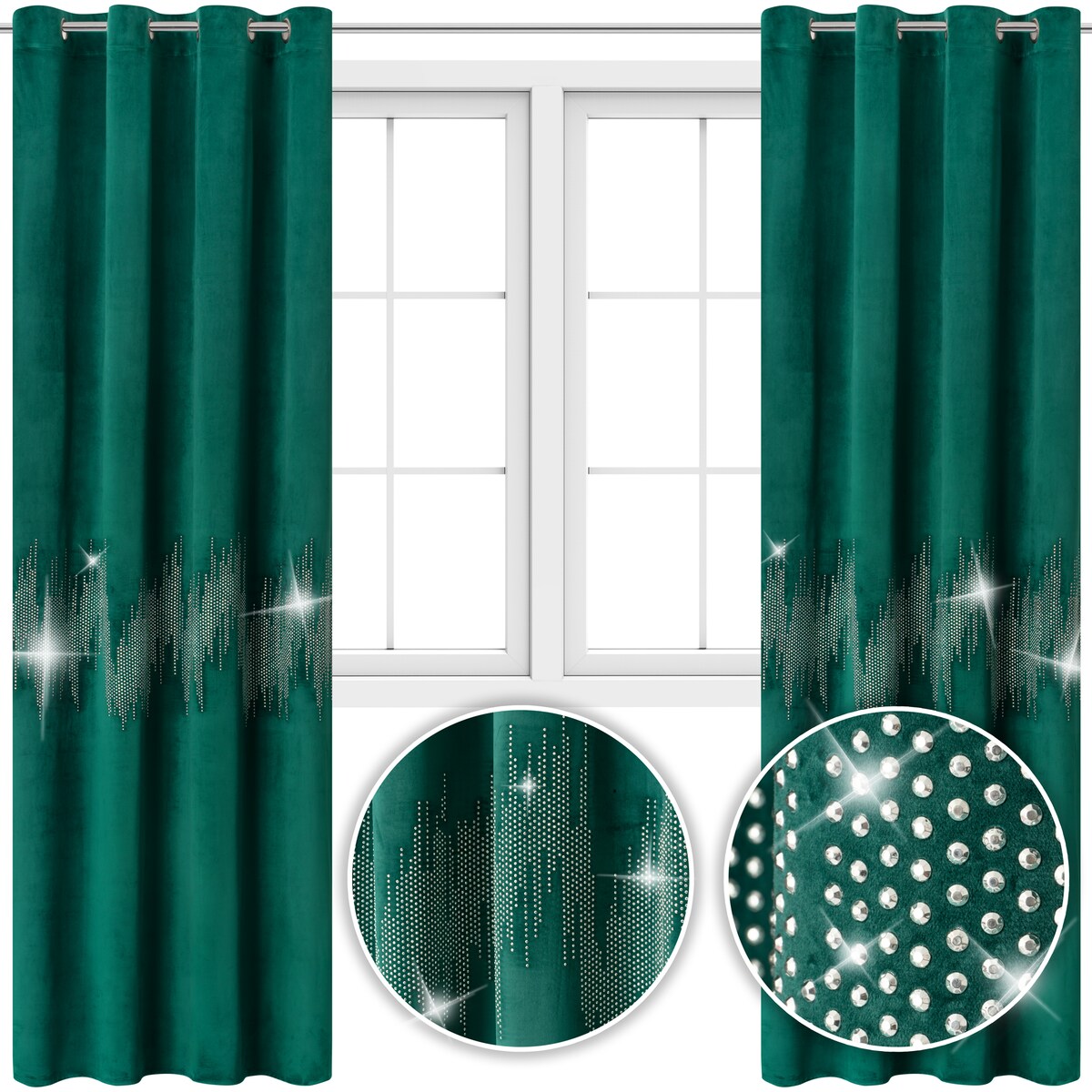 zasłona welurowa v1 140x250 cm butelkowa zieleń