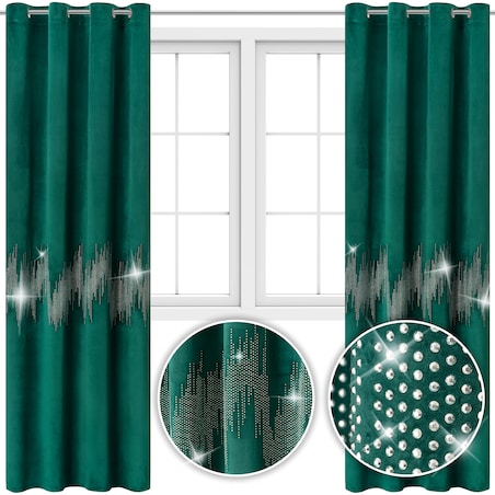 zasłona welurowa v1 140x250 cm butelkowa zieleń