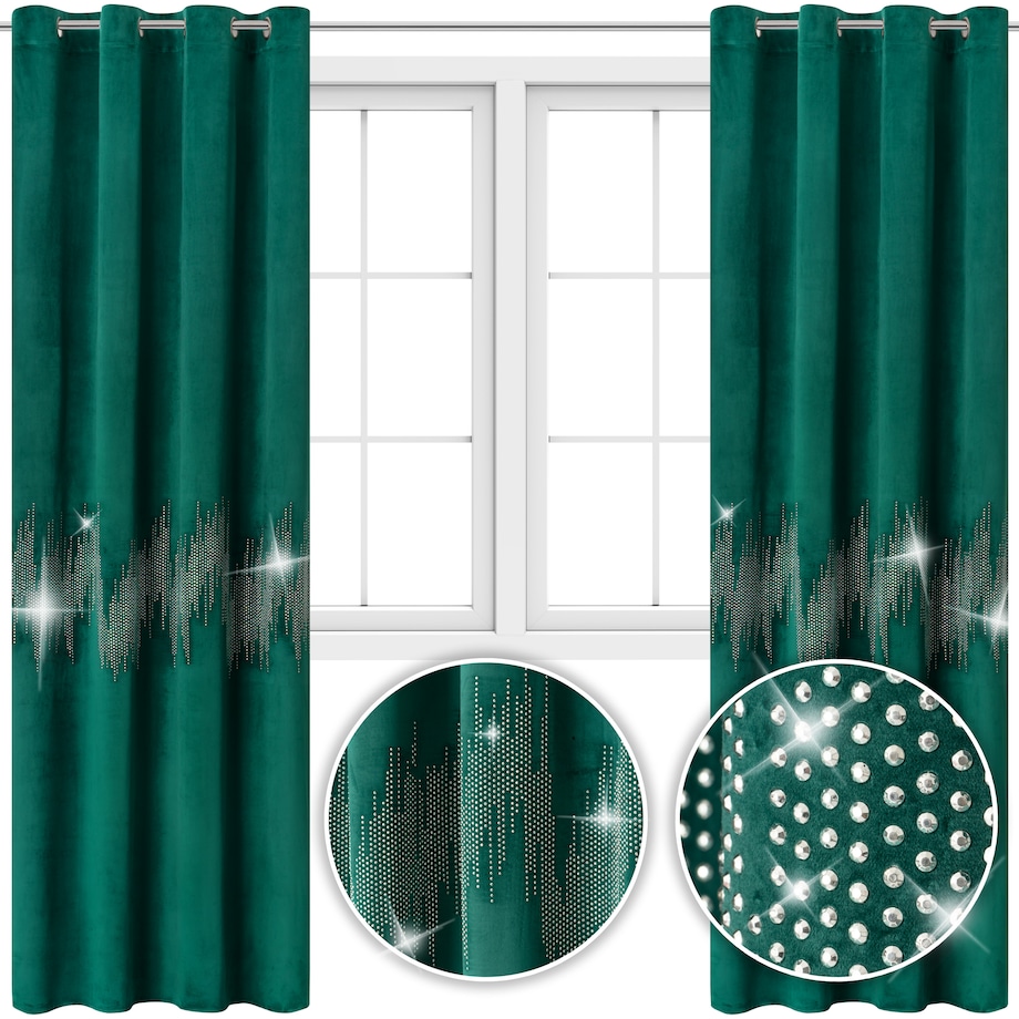 zasłona welurowa v1 140x250 cm butelkowa zieleń