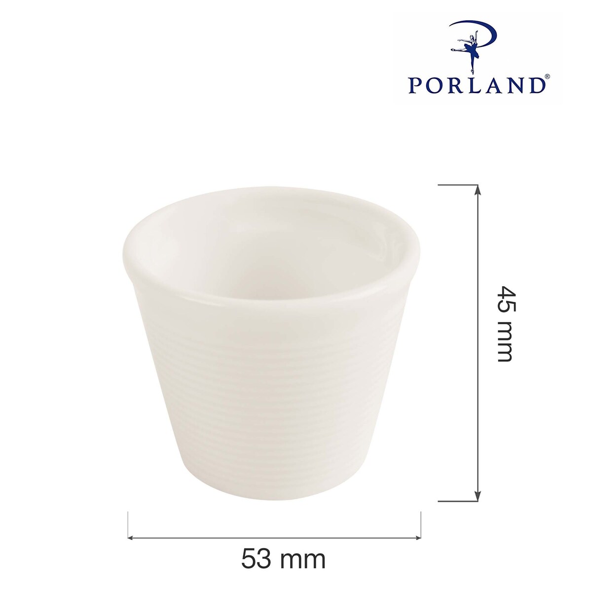 Jajecznik Porland Line w kremowym kolorze - porcelana wysokiej jakości