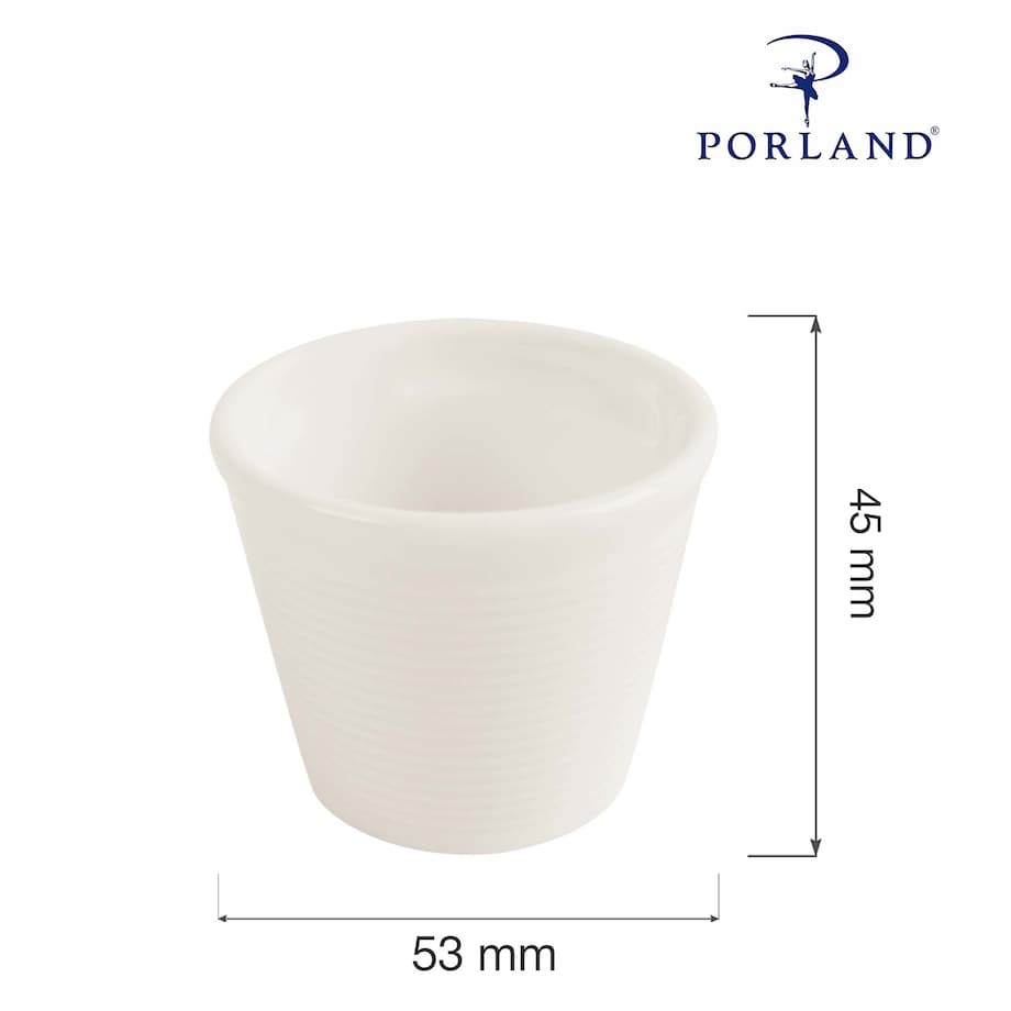 Jajecznik Porland Line w kremowym kolorze - porcelana wysokiej jakości