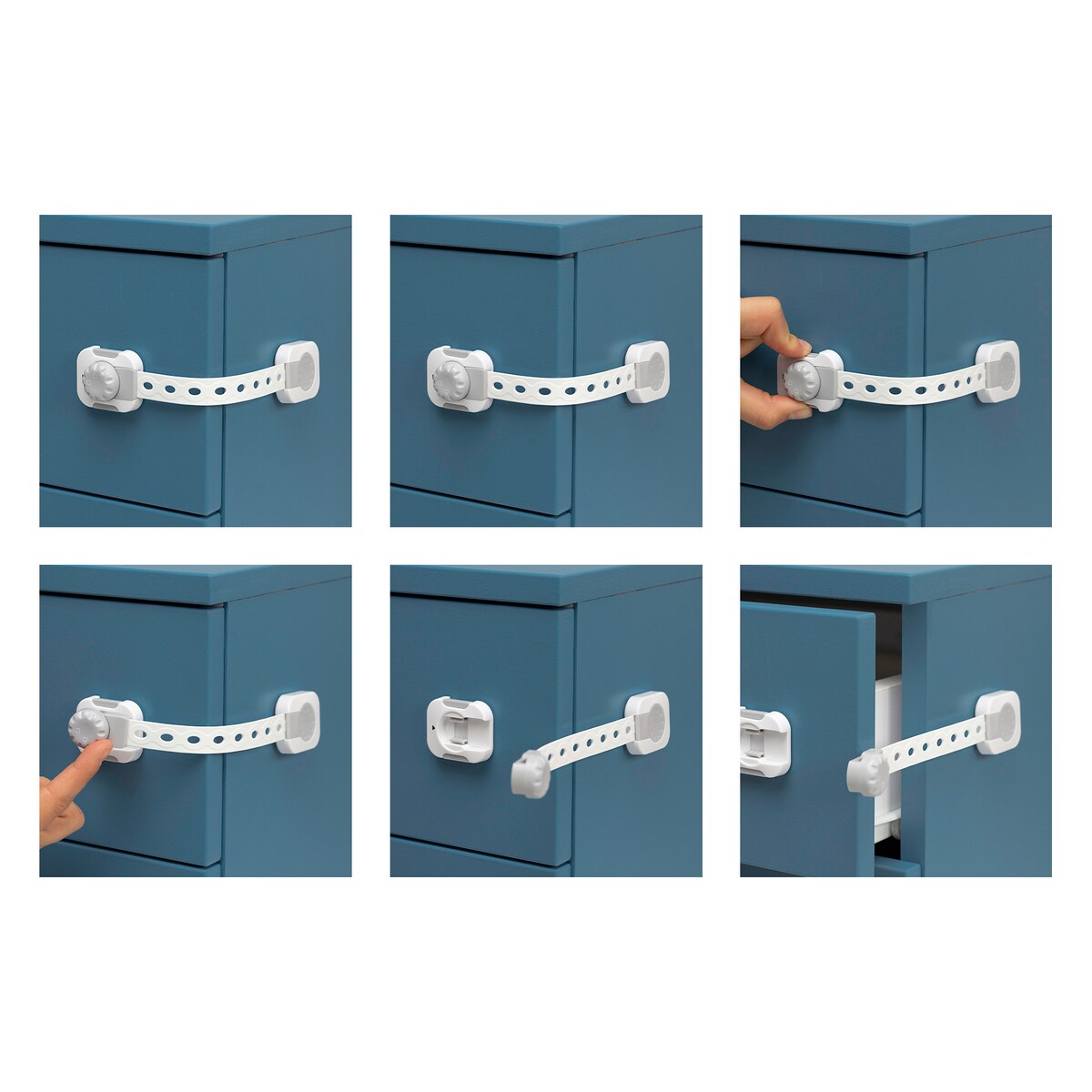 zabezpieczenia szaf i szuflad z funkcją smart lock, sipo, zestaw 6 sztuk