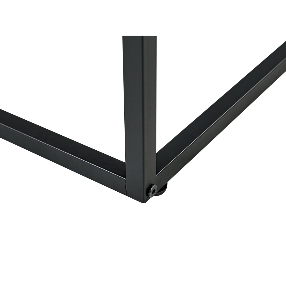 Konsola 2 szuflady szklana ciemne drewno z czarnym MAUK