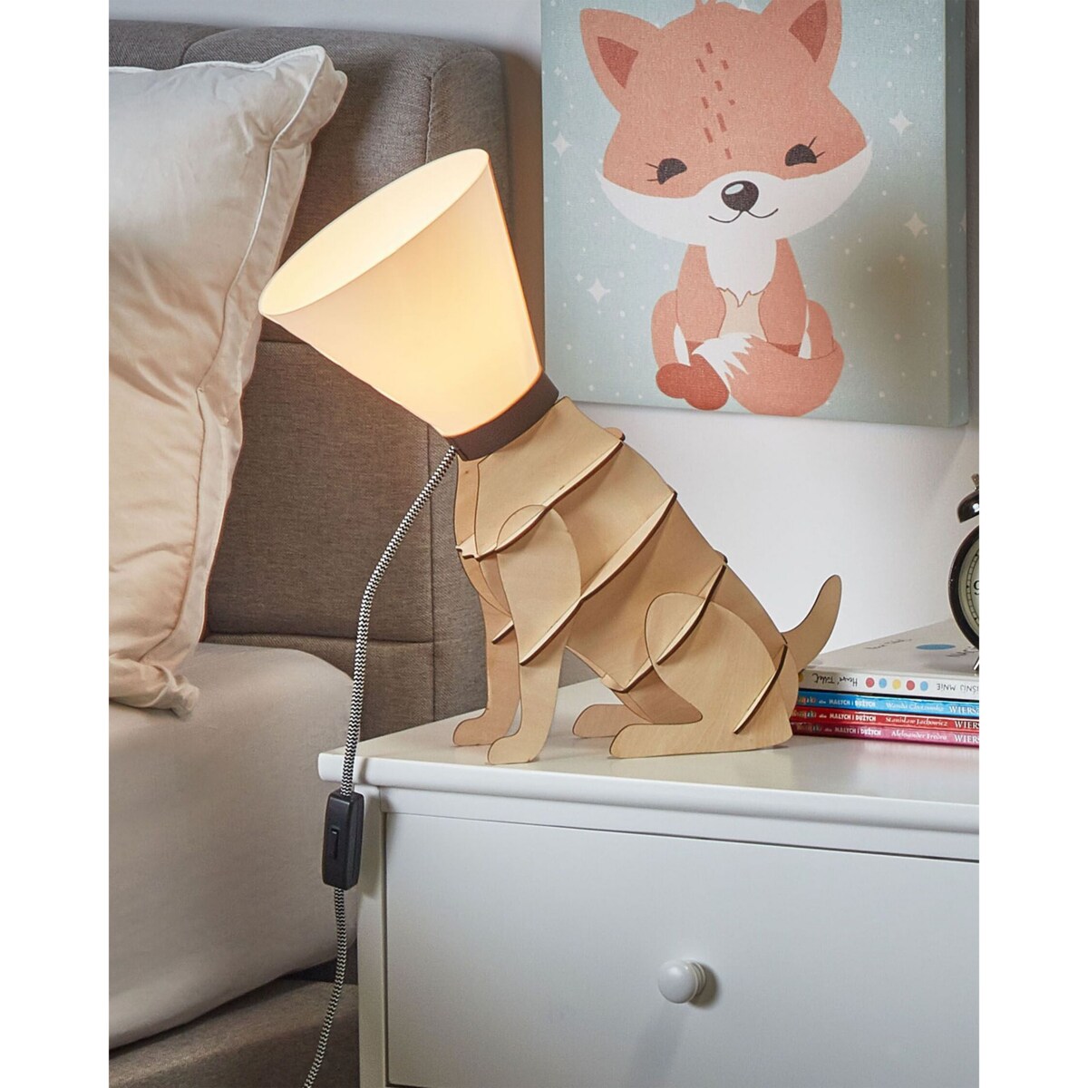 Lampa stołowa jasne drewno ISNA